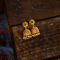 Green Blossom Gold Jhumka