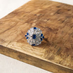 Silver Floral Kundan Cocktail Ring