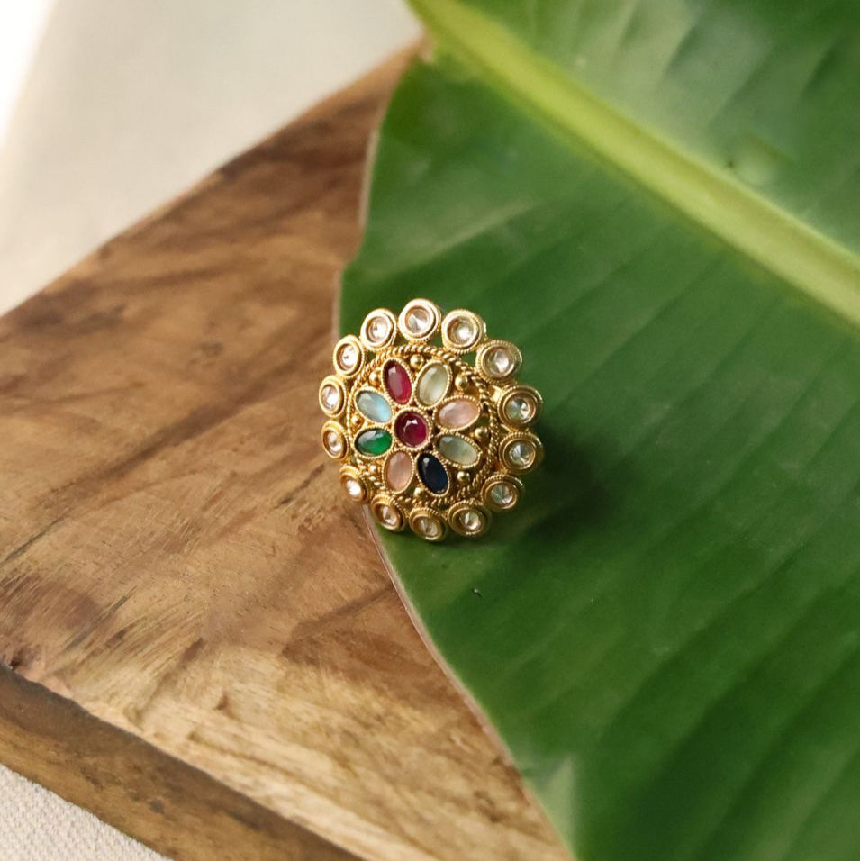 Navratna Harmony Statement Ring