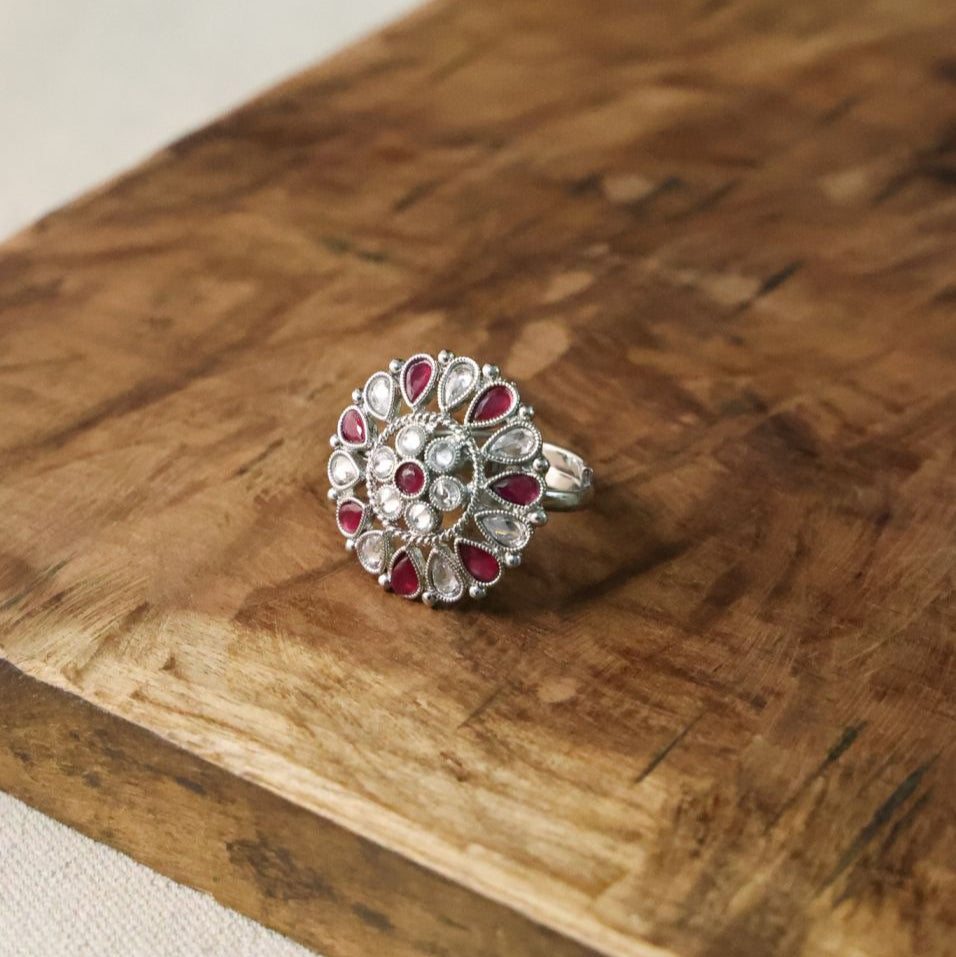 Ruby Stone Heritage Cocktail Ring