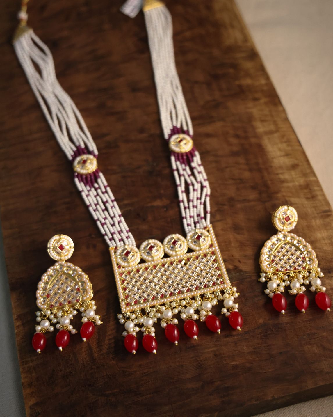 Ruby & Pearl Jadau Rani Haar Set