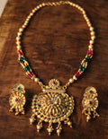 Ethnic Filigree Gold Necklace Set