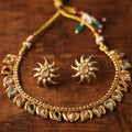 Multi-Stone Meenakari Petal Choker Set