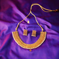 Textured Gold & Pearl Plated Choker