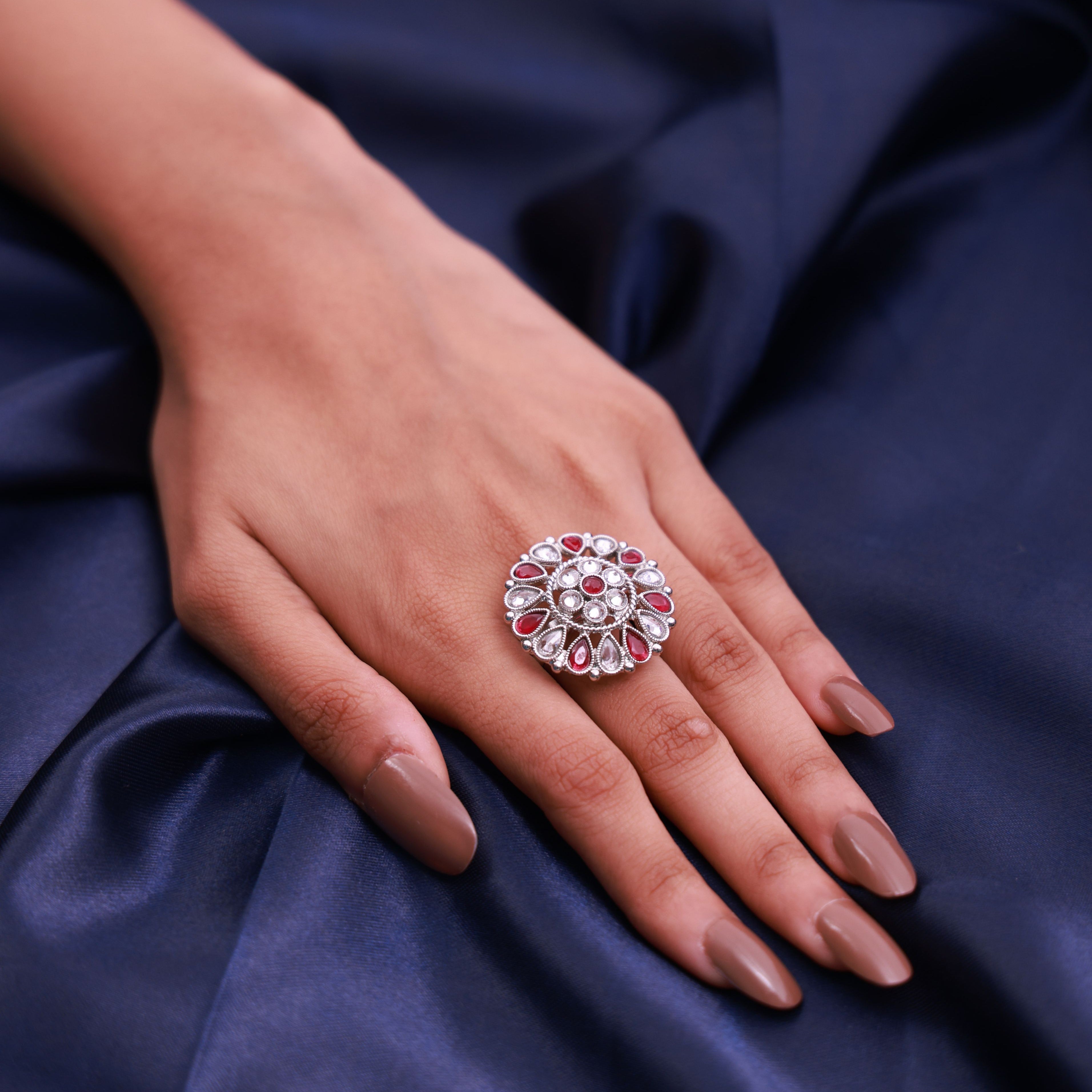 Ruby Stone Heritage Cocktail Ring