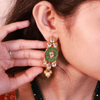 Emerald Beaded Kundan Meenakari Set